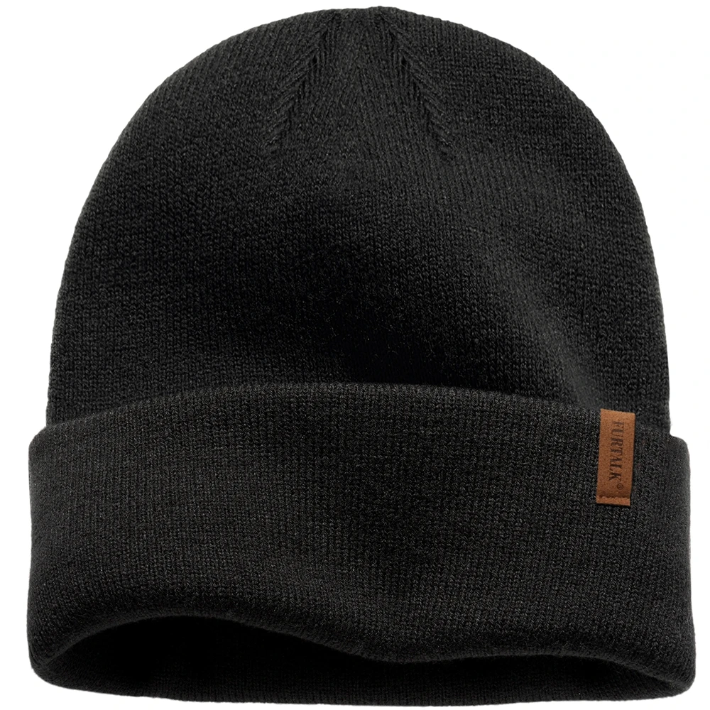 FURTALK-bonnet tricoté doux d'hiver pour hommes et femmes, chapeau de crâne épais et confortable, à revers, unisexe, hiver pour garder au chaud