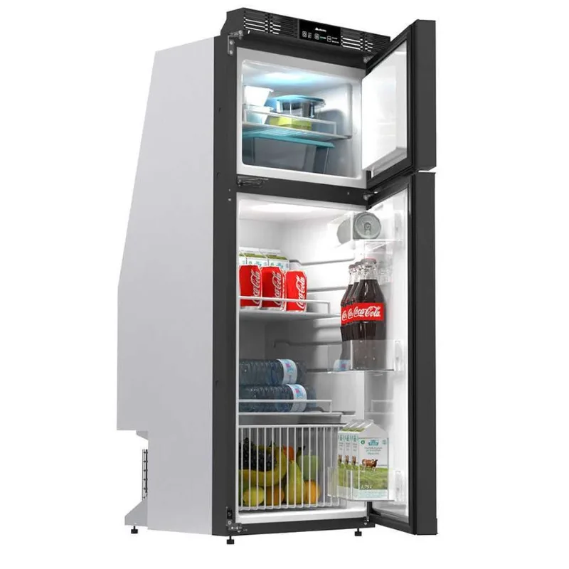 Double door large freezing low power consumption compressor refrigerator stainless steel
