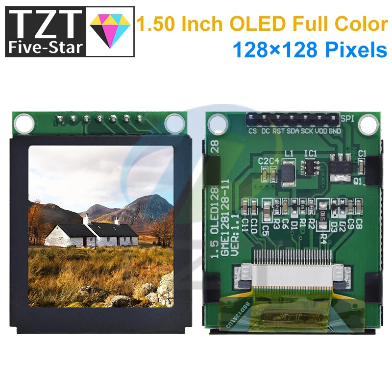 1/3 шт. 1,5-дюймовый полноцветный OLED-экран, модуль ЖК-дисплея со светодиодной подсветкой, интерфейс последовательного порта SPI 128x128, контроллер SSD1351, 128*128