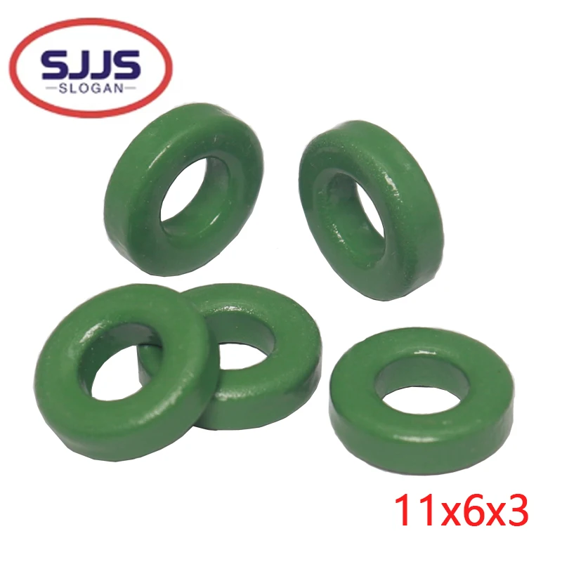 【50-10PCS】Mn-Zn High Conductivity Green Ferrite Core Ring 11*6*3mm 11x6x3mm anti-interference Filter Inductor