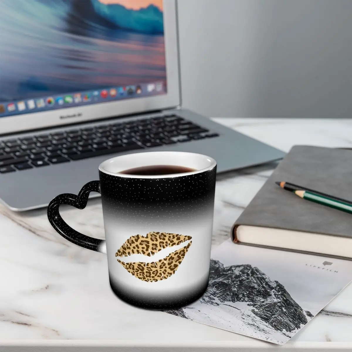 Leopard Print Lips Mug Funny Ceramic Coffee Cups Tea Mugs Milk Cup Drinkware Gifts for Friends