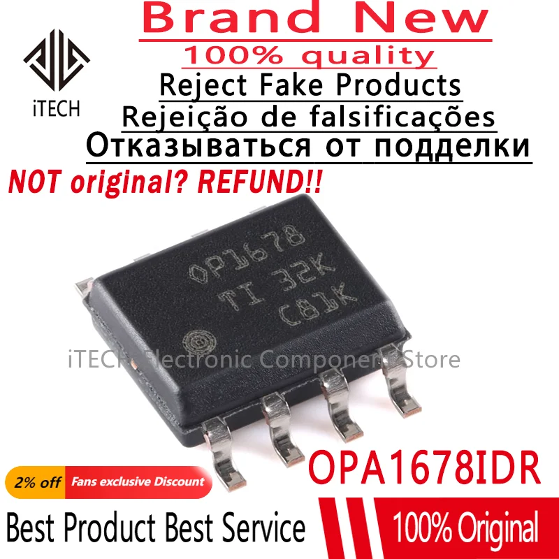 5pcs/lot Original and Genuine OPA1678IDR OPA1678ID OPA1678 OP1678 SOP8 Chipset 100% In Stock