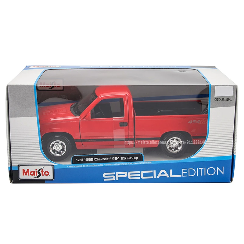 Maisto 1:24 New style 1993 454 SS Pick-up Red Highly-detailed die-cast precision model car Model collection gift