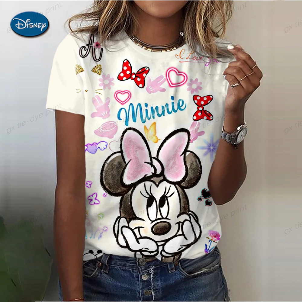 Hot selling Mickey Mouse women\'s clothing cartoon Y2k Mickey summer top casual T-shirt women\'s T-shirt fashion top