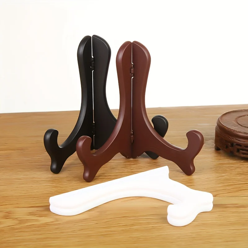 1 Stück, traditionelle Kunststoffplattenständer, dreieckige Staffelei, Displayhalter für Kunsthandwerk und Kohlenstoffschnitzereien, Wohnaccessoire