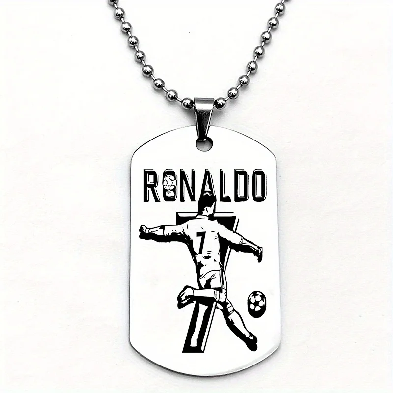 قلادة CR7 من الفولاذ المقاوم للصدأ - قلادة بنمط رياضي، تصميم مقاس 7، هدية مثالية لمحبي كرة القدم #2