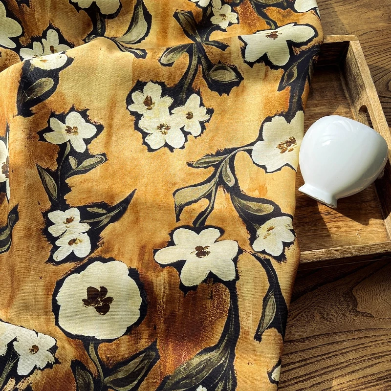New Chinese Style Poly Cotton Fabric for Handmade Sewing DIY Home Printing Style Cheongsam Dress Hanfu Crafts Material