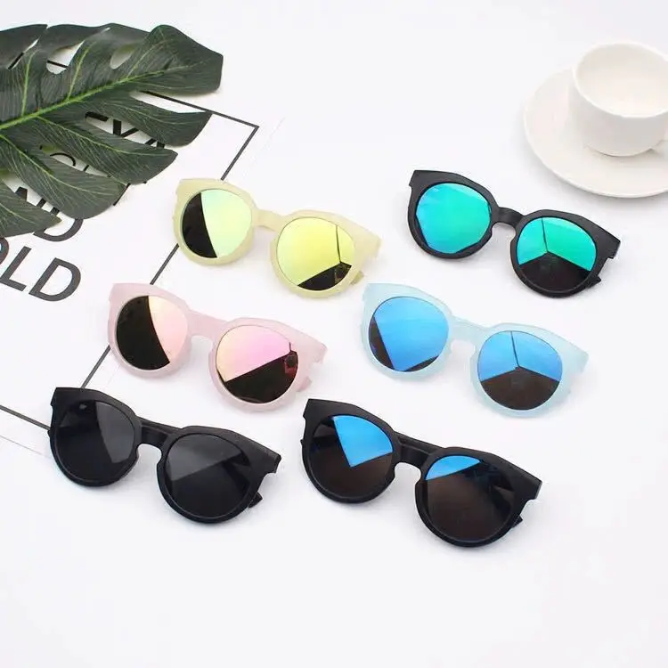 Kids Sunglasses Colorful Reflective Mirror Boys Girls Children Cool Retro Cute Sun Glasses Round Eyewear,1Yc37487