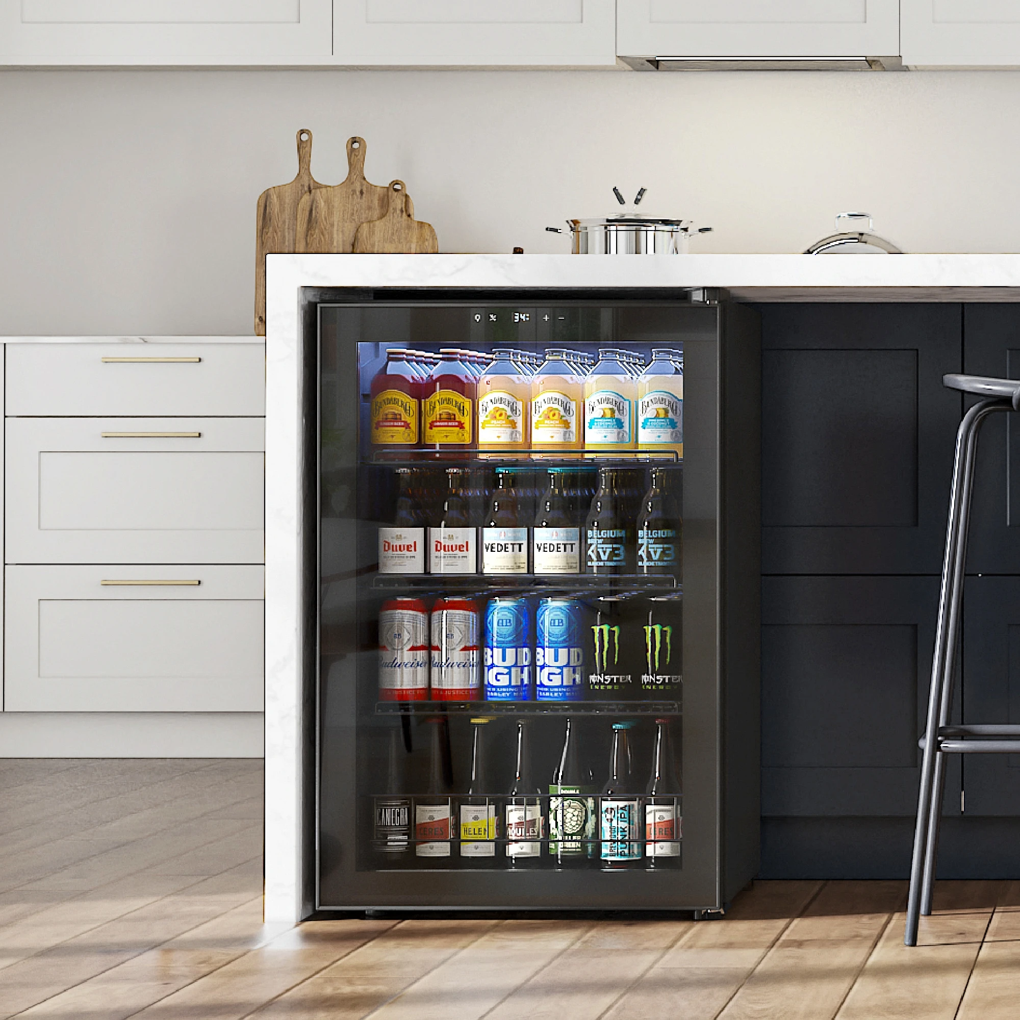 Wine Beer Cooler Direct - Mini Glass Door Beverage Cooler 141-Can
