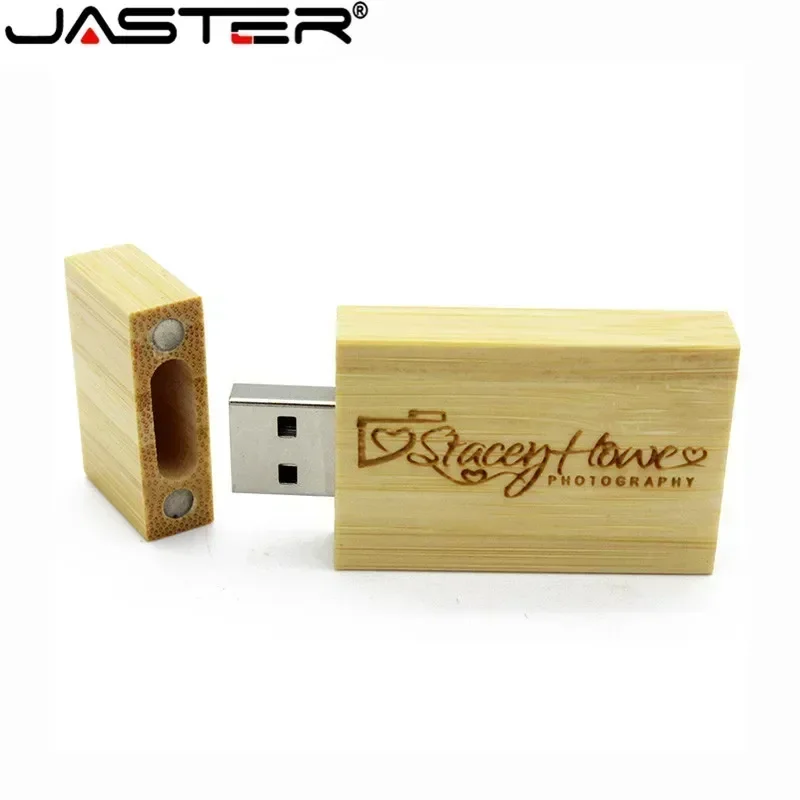 JASTER Houten USB Flash Drive Rood Hout Pendrive 64GB 16GB 32GB 4GB 8GB Creativo U Disk Memory Stick Huwelijkscadeau Aangepast Logo