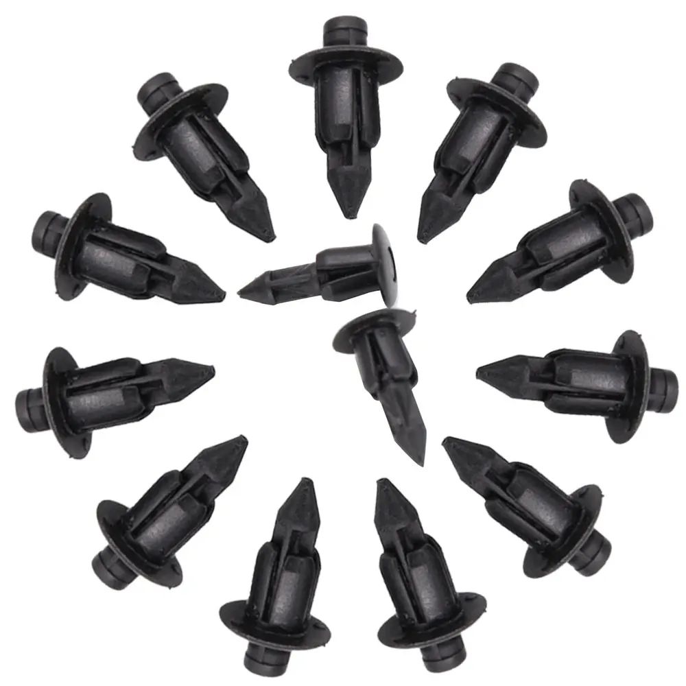 50pcs/lot Car 6mm Black Panel Rivet Fasteners Push Pin Clips Kit Plastic For Suzuki GSXR Interior Accessories Car Cilps