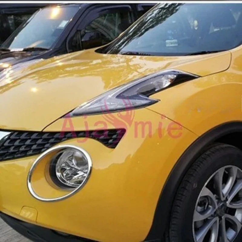 

Для Nissan Juke 2011 2012 2013 2014, крышка фары, автомобильные наклейки, отделка, внешние детали, рамка, панель, хромированные аксессуары для стайлинга