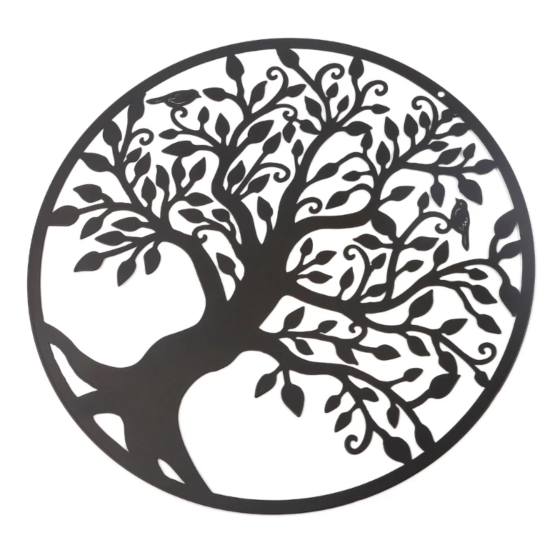 Árbol vida Metal 11 pulgadas, decoración pared, árbol con pájaros en rama, decoración artística para colgar en