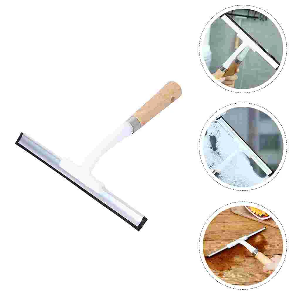 Wooden Handle Glass Wiper Practical Window Cleaner Household Glass Squeegee Window Squeegee