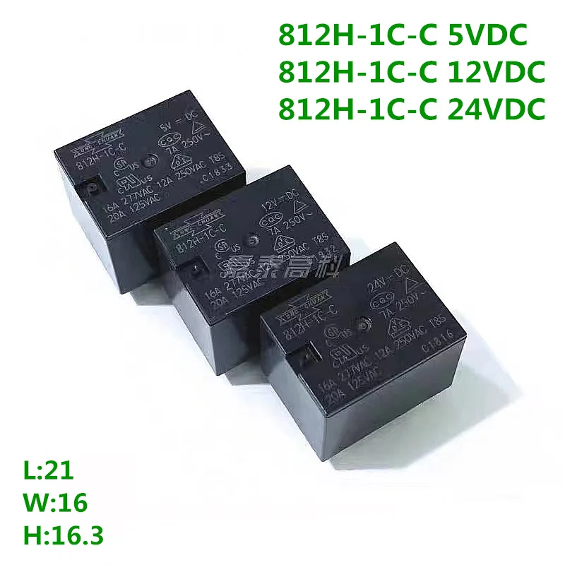 

10Pcs, T73 Relay, 812H-1C-12VDC, 812H-1C-24VDC, 812H-1C-5VDC, 812H 1C C 12V, 812H-1C-C, DC24V, 5Pins, 12A, 100% New