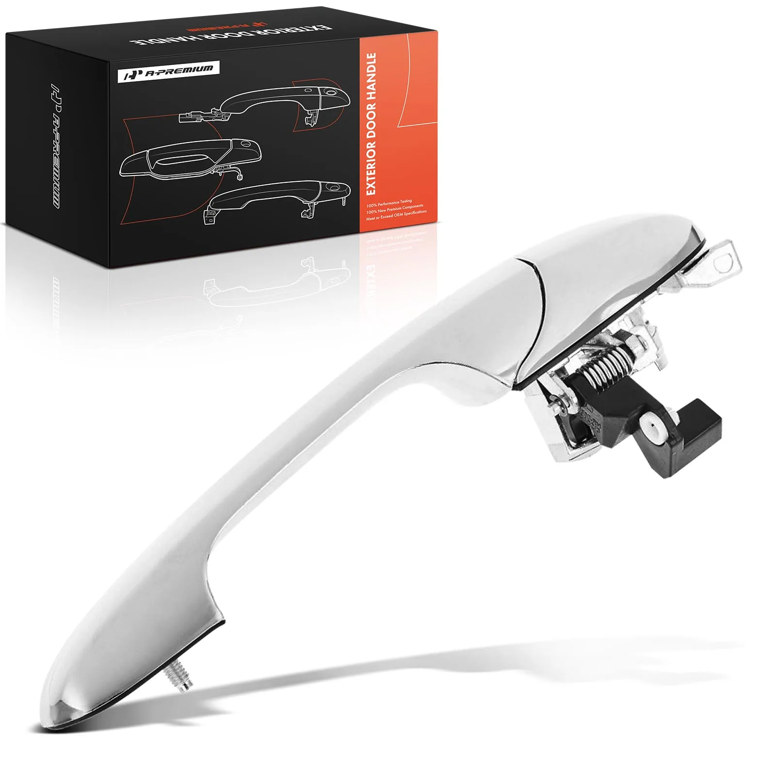 A-Premium Front Passenger Side Exterior Door Handle with Keyhole Chrome for Fiat 500 2012-2019