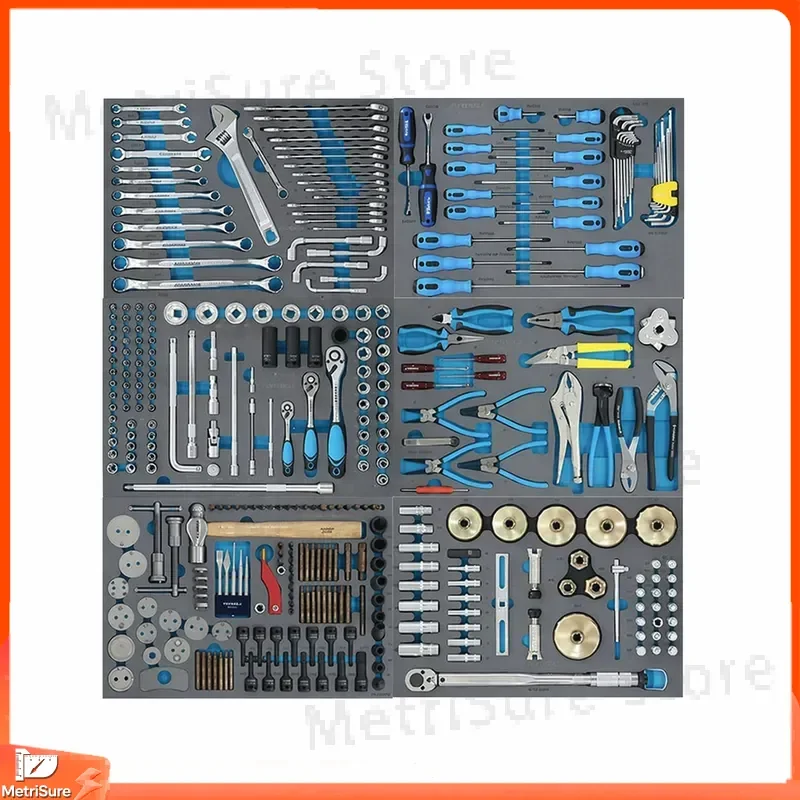 379-Piece CRV Hand Tool Set with Sickle Pickaxe for Automotive Repair Professional Mechanics Tools Kit Precision Measurement