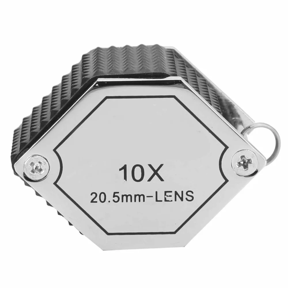 

10x Magnification Jewelry Loupe 20.5mm Lens Optical Glass 10X Magnifier Pocket Size Triplet Lens Pocket Magnifying Tool