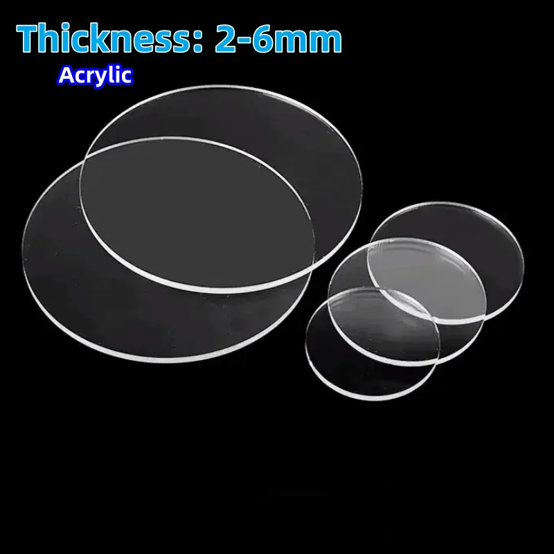 Clear Acrylic Circle Discs Plexiglass Plastic Plate DIY Board For Cake Tray Picture Frames Necklace Diy Dia100-300mm Thick2-6mm