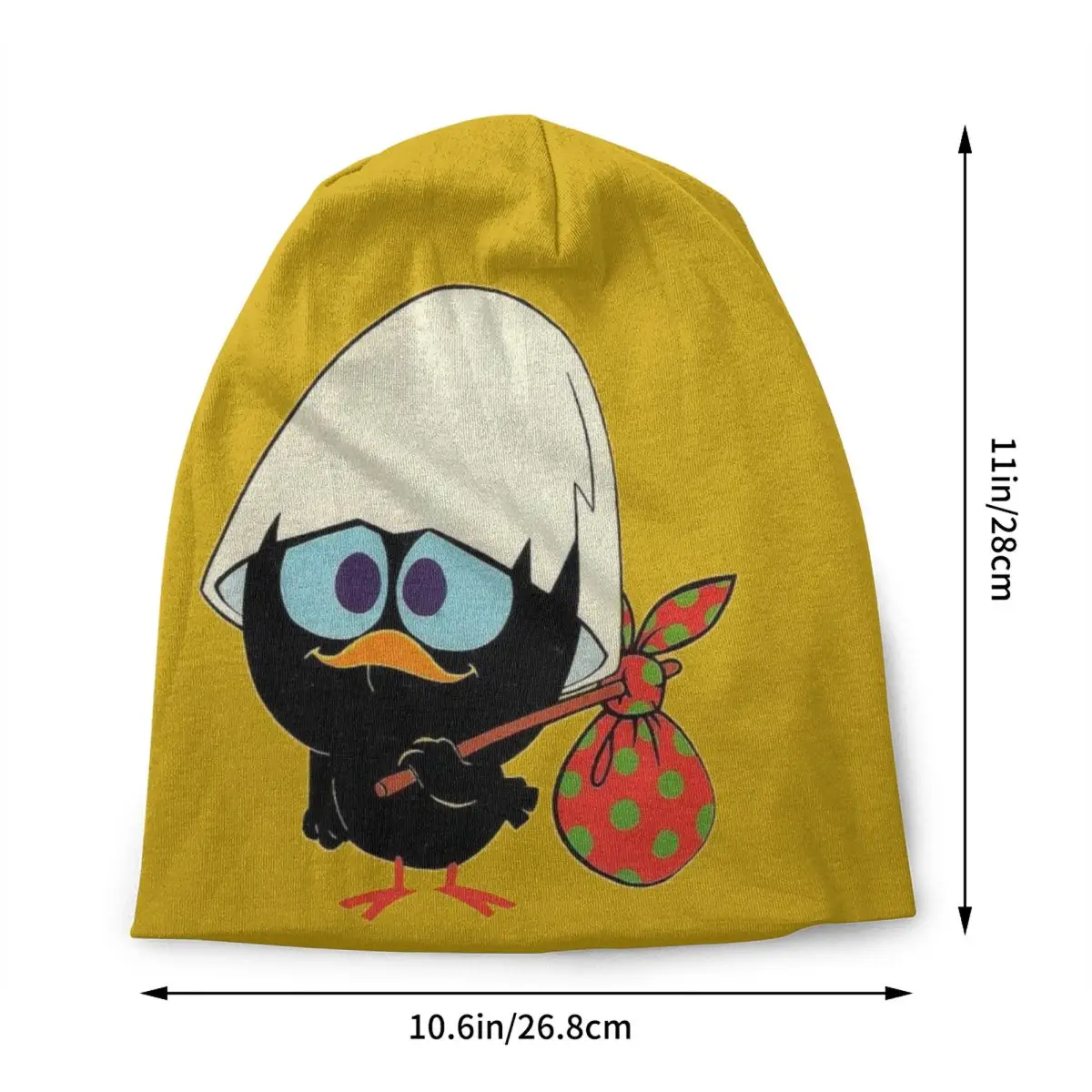 Kawaii Calimero Chiken Skullies Beanies Caps For Men Women Unisex Outdoor Winter Knitting Hat Adult Cartoon Anime Bonnet Hats