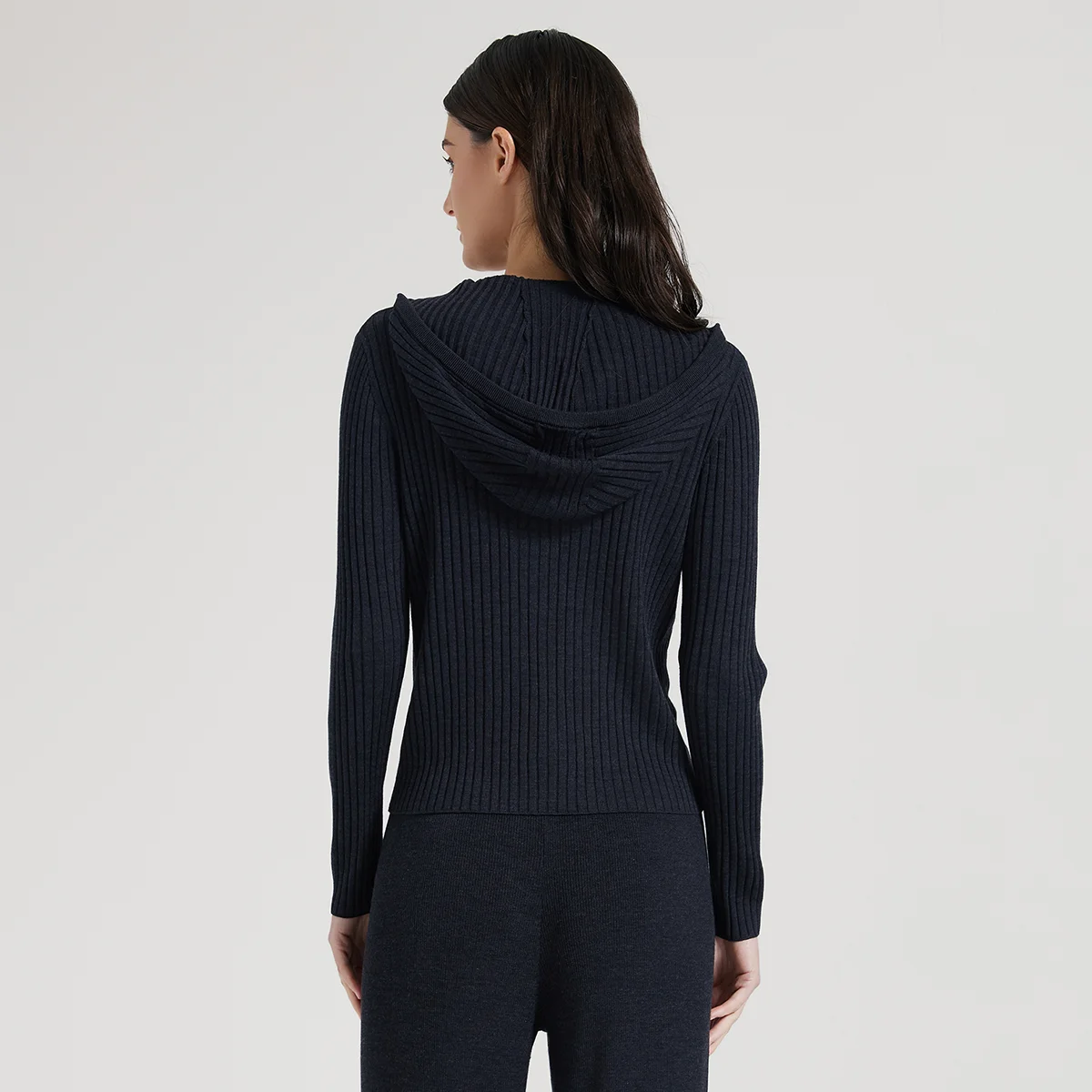 BC1036 high-quality luxury women\'s V-neck long sleeved knitted cardigan spring 30% silk 70% wool sweater hoodie