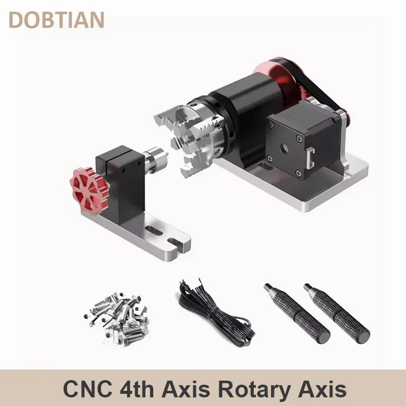 4th Axis Rotary Axis Module For TTC450 Laser Milling Machine 3-Jaw Chuck Structure Rotary Axis Clamp Diameter 4-60mm