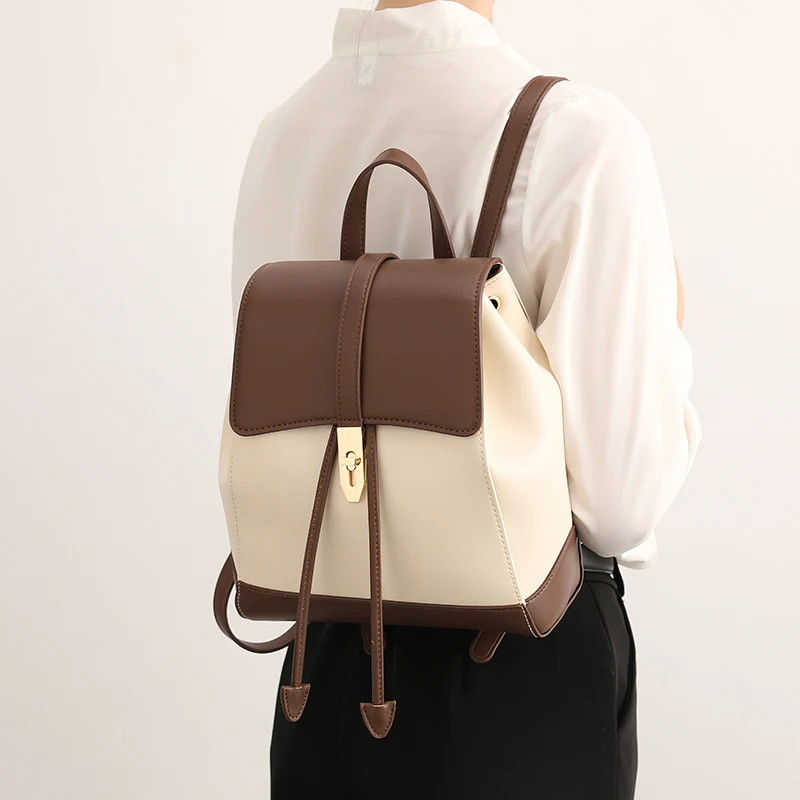 Backpacks Women Genuine Leather Backpack Bags Fashion Design Female Urban Bags Portable Carry-on Book-bag Aesthetic Lady Bag New