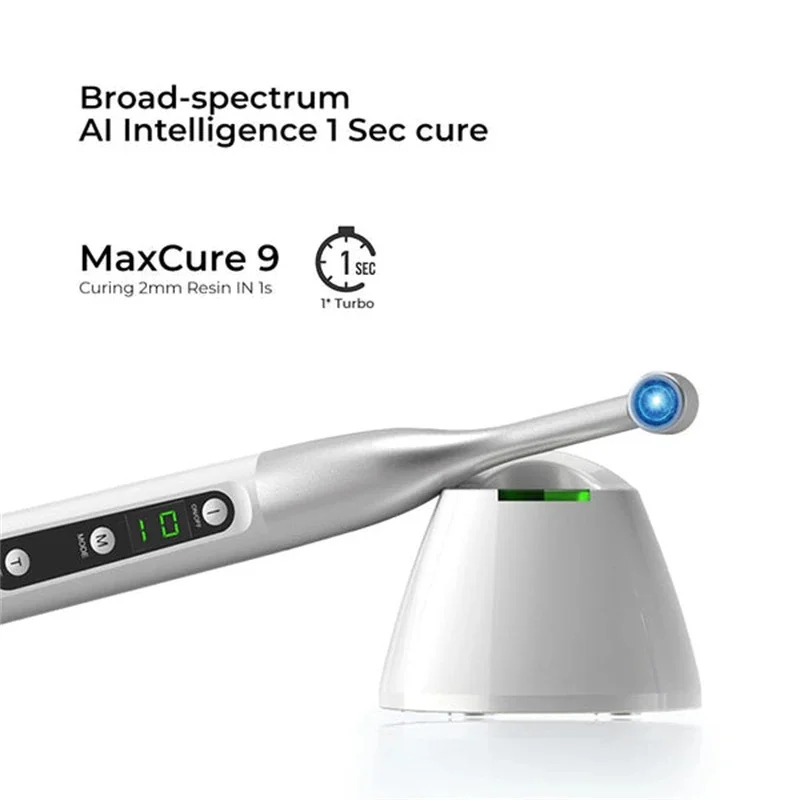 MaxCure9 Dental Drahtlose LED-Härtungslampe Photopolymer UV-härtendes Harzlicht Hochleistungs-2300 mW/cm2 Zahnheilkunde-Härtungsmaschine – Detail 10