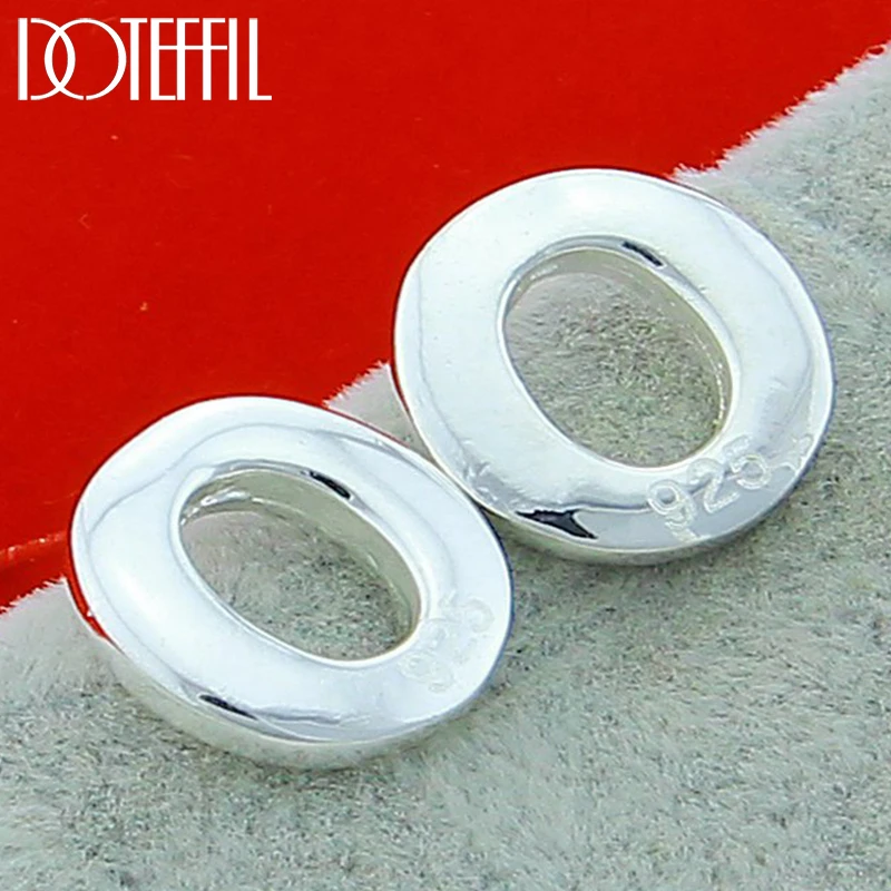 

DOTEFFIL 925 Sterling Silver O Stud Earring For Woman Fashion Charm Wedding Engagement Party Jewelry