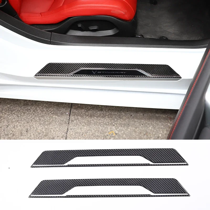 

Exterior Car Door Welcome Sill Scuff Plate Trim Protector Kits Accessories For Chevrolet Corvette C8 Stingray Z51 Z06 2020-2023