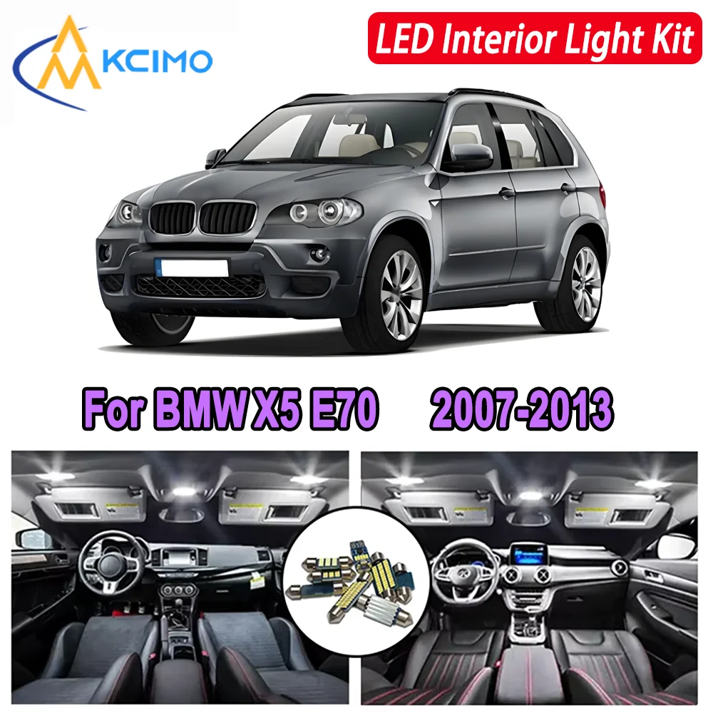 

Kcimo LED For BMW X5 E70 2007-2013 Premium Bright LED Interior Dome Map Trunk Light Kit Car Led Lamps Canbus New Car LED Lights