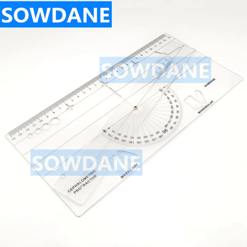 New Dental Guide Plate Dental Cephalometric Ruler X-ray Protractor Measuring Ruler