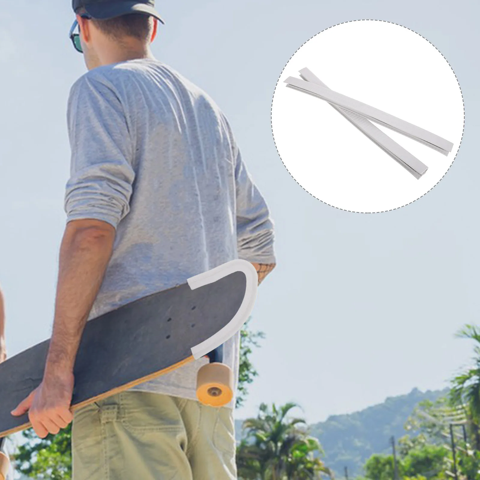 

1Pair Skateboard Deck Edge Protection Guard Strip Durable Bumper Cover 35cm Longboard Tail Protection Skateboard Accessories