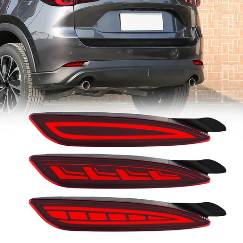 Para Mazda CX5 CX-5 2022 2023 luces LED reflectoras de parachoques trasero advertencia de freno automático lámparas de señal de giro dinámicas accesorios de coche 12V