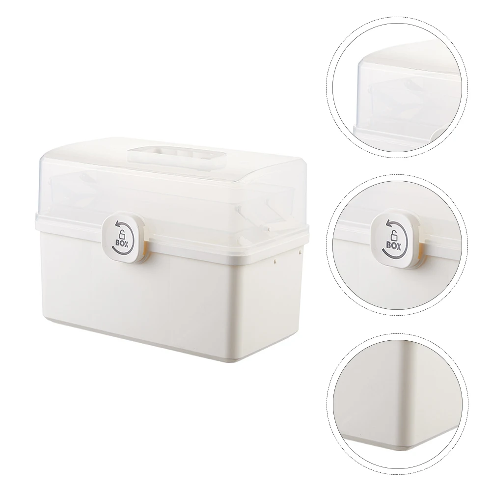 

Large First Aid Kit Practical Medicine Storage Medical Supply Organizer Portable Emergency Transparent Box