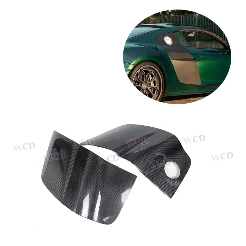 08-15 R8 V8 V10 Real Carbon Fiber Side Door Panel Scoop Trim Cover For Audi R8 OEM style