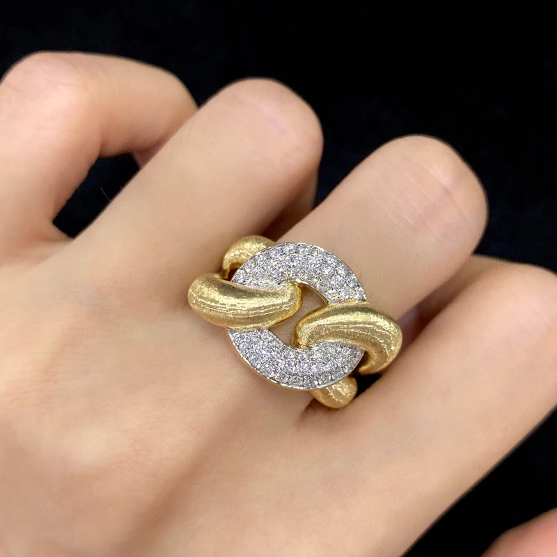 Aazuo Vintage Jewelry 18K Solid Yellow Gold Jewelry Sets Real Diamonds Fashion Luxury Ring For Women Engagement Wedding Party