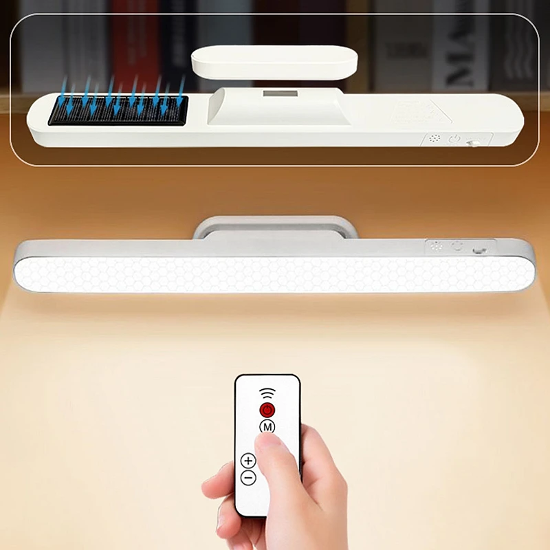 

LED Desk Lamp Magnetic Night Light USB Rechargeable Table Lamp Remote Eye-protection Reading Light (Optional Solar Charging)