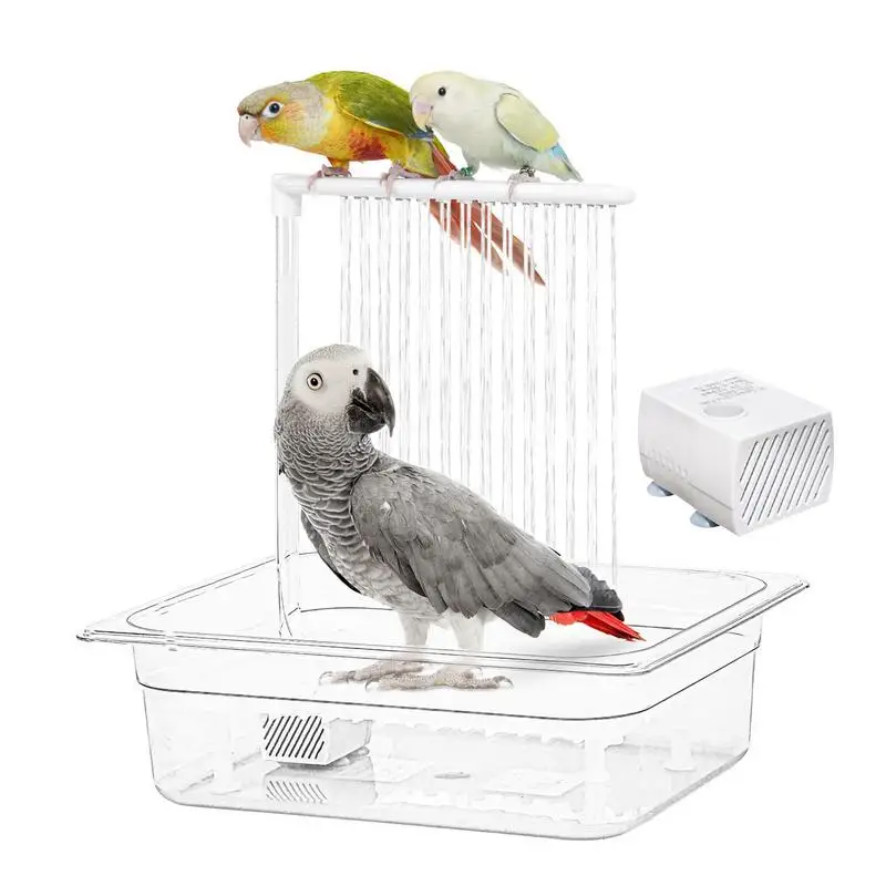 

Automatic Parrot Bath Circulating Water Lovebird Bath Parakeet Shower Fountain With Pump Indoor Circulating Water Bathtub For