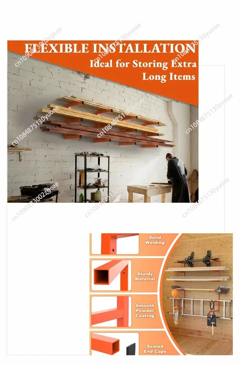 Heavy Metal Wall Rack Multi-layer Storage Rack Indoor And Outdoor Garage Firewood Storage Rack