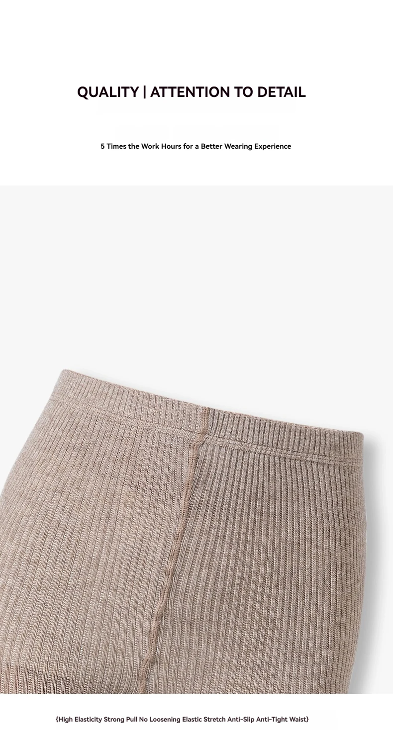 Dehnbare Wolle-Kaschmir-Strumpfhose Gerippte Strümpfe Blickdicht Damen 68s Kammgarn-Mischung Feines Garn Strumpfhose Winter Weiche Thermische Strickstrumpfhose – Detail 10