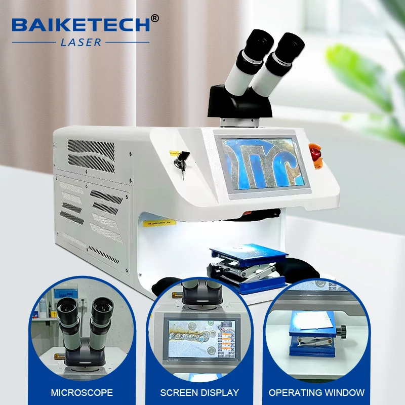 Invite de voz de mesa com vídeo de ensino 200W MAX Máquina de solda de joias Ouro Prata Laser YAG