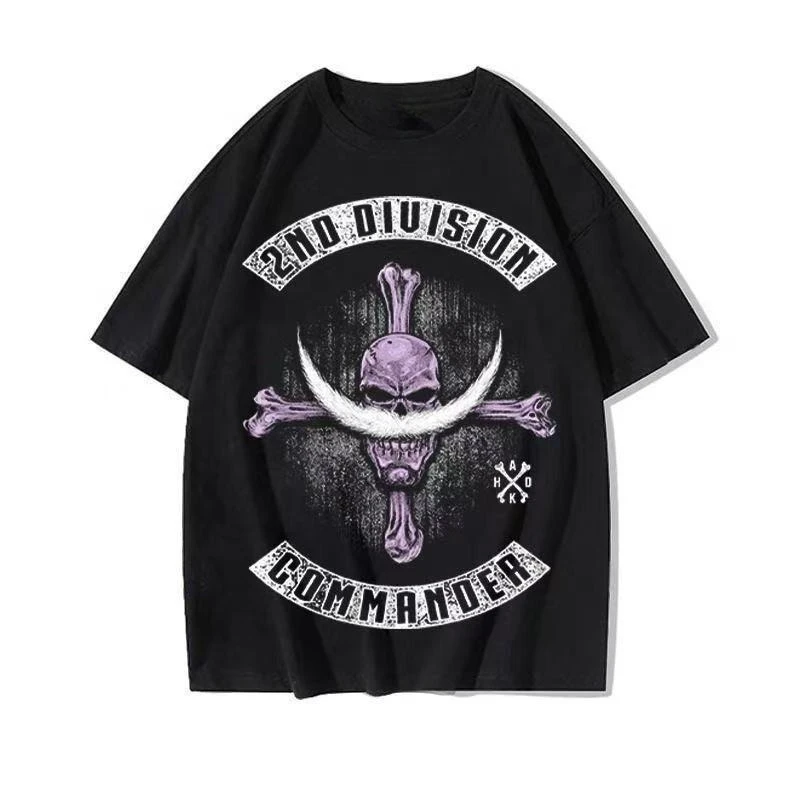 

Genuine Bandai ONE PIECE Joint T-shirt Men's Nautical King Printing Pure Cotton Men's and Women's Short-sleeved Casual Loose Top