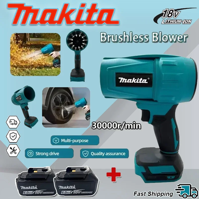 

Воздуходувка Makita 30000 об/мин, турбовентилятор, электрический пылесос-воздуходувка, перезаряжаемый, с подсветкой, инструмент для чистки автомобиля