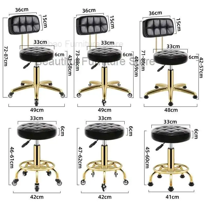 

Hairdressing Stool Vintage Barbershop Barber Chair Salon Furniture Beauty Stools Professional Rotating Rolling Work Chairs