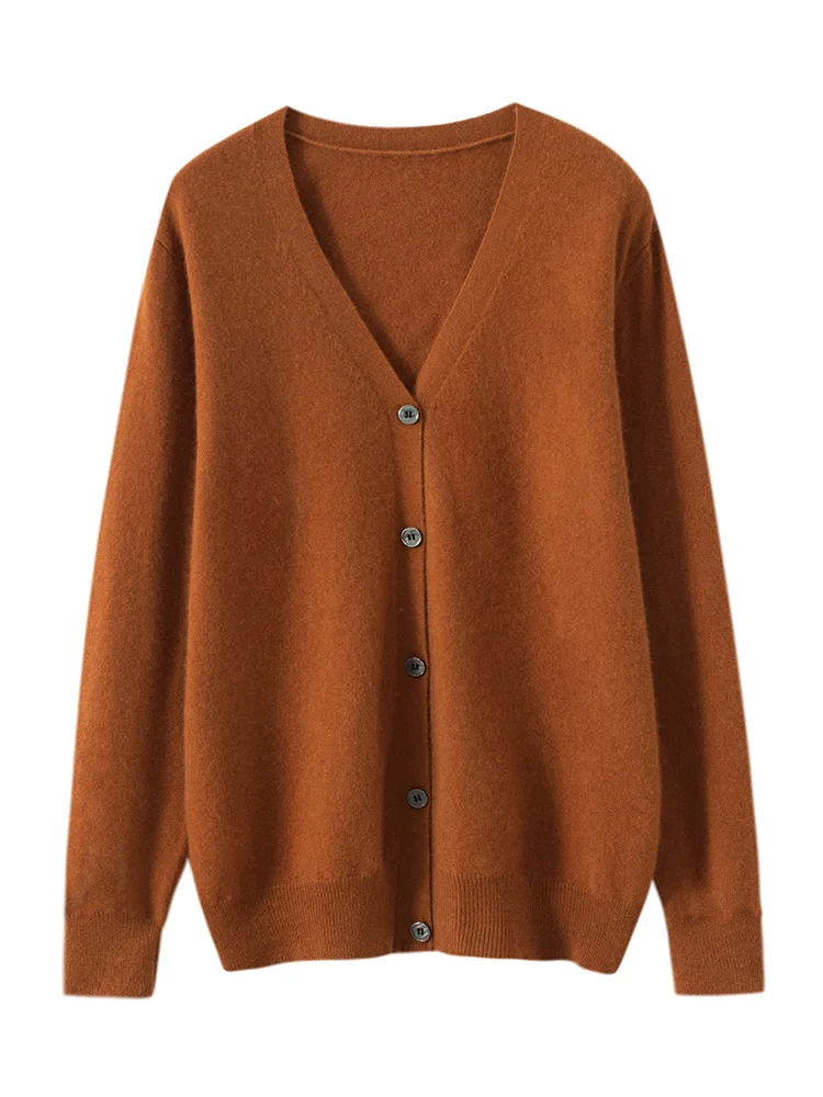 Nuovi Uomini Autunno Inverno Maglione di Cachemire Con Scollo A V Smart Casual Cardigan 100% Lana Merino Morbido Caldo Maglieria Stile di Base