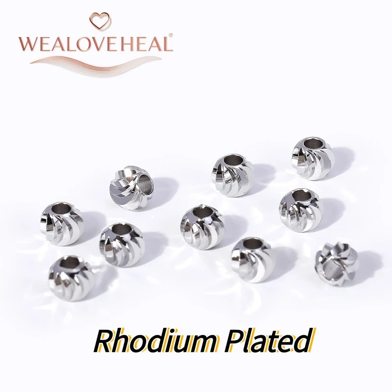 18K vergoldete Messing-Blumen-Abstandsperlen 2,5-6mm facettierte runde Metallperlen für DIY Schmuck Armbandherstellung Zubehör – Detail 25