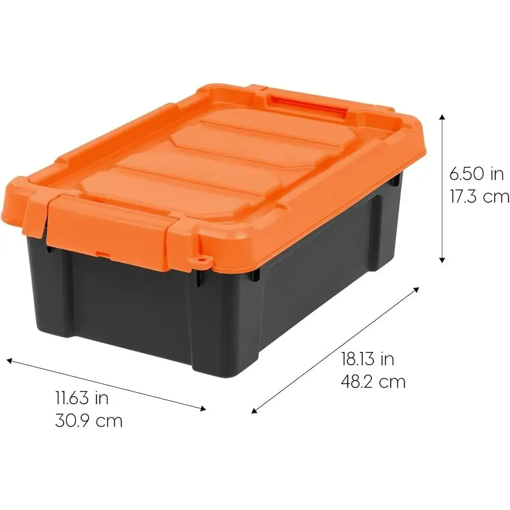 Lockable Stackable Storage Bins 5 Pack Heavy Duty Organizing Containers Safe and Secure BPA Free Garage Home Office