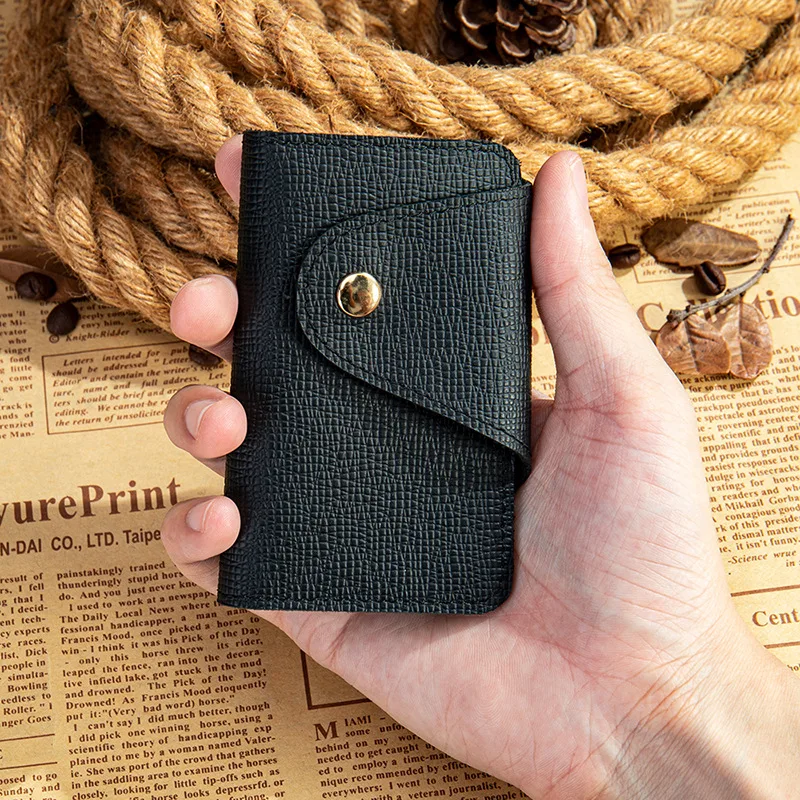 Genuine Leather Keychain Men Women Key Holder Organizer Pouch Cow Split Car Key Wallet Housekeeper Key Case Mini Card Bag Box