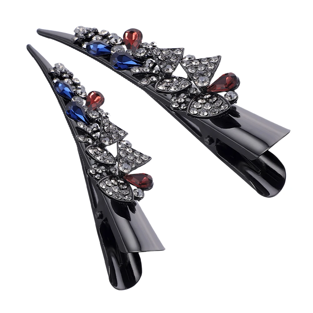 

2pcs Rhinestone Barrettes Women'S Sparkly Billed Clips For Fine Thick Alligator Clips Styling Fancy Glitter Hair Clip Decorative